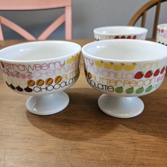 Toscany Collection Japan Set of 4 Vintage Ice Cream Dishes MCM Retro 70's - Picture 6 of 7